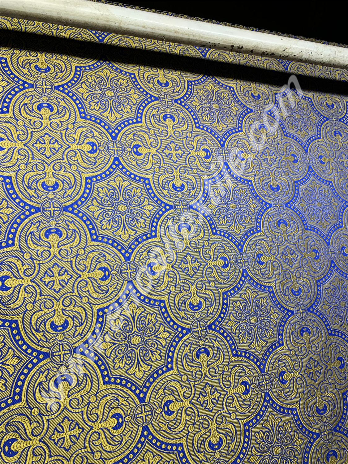 KL-020 Dark Blue-Gold Brocade Fabrics